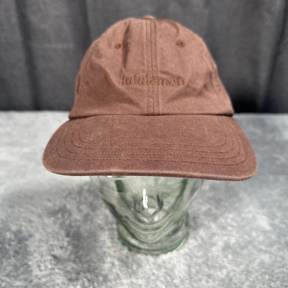 Lululemon Adult Baseball Cap Hat Brown Embroidered Strapback Adjustable SZ S/M